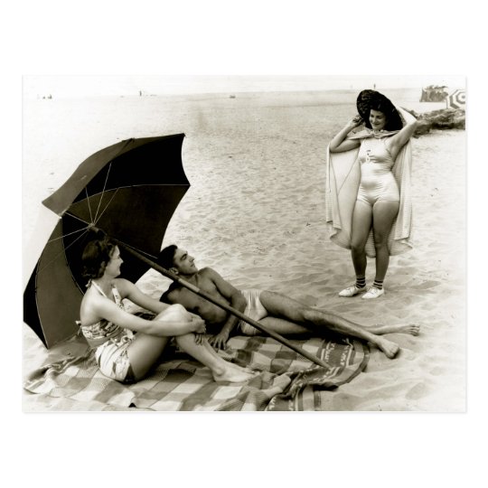 Postal Playa de Oregon del verano - foto del vintage
