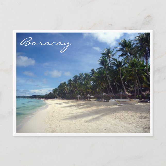 Postal playa de palmeras boracay (Anverso)