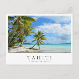 Postal Playa de palmeras del Pacífico en Tahití, Polinesi