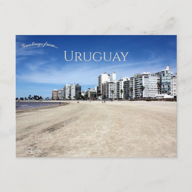Postal Playa de Pocitos, Montevideo, Uruguay (Anverso)