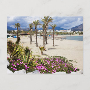 Postal Playa de Puerto Banús en la Costa del Sol en Españ