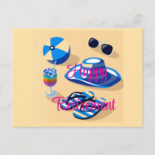 Postal Playa de retiro feliz (Anverso)