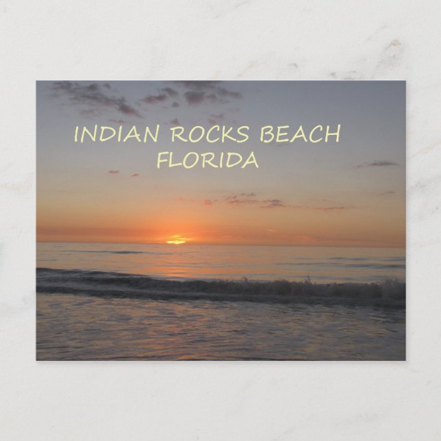 Postal Playa de Rocas Indias Florida Sunset (Anverso)