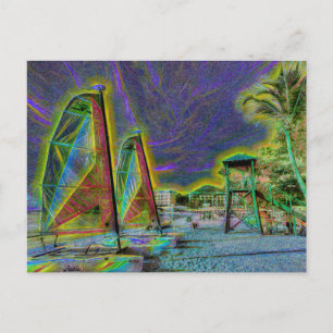 Postal Playa de Santa Lucía Arte Neón