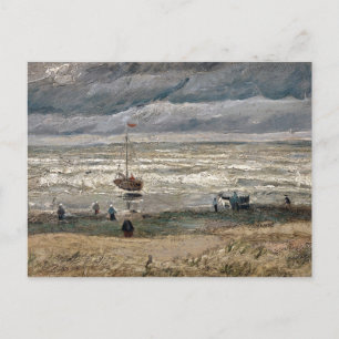Postal Playa de Scheveningen en Stormy Weather-Van Gogh