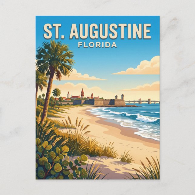 Postal Playa de St. Augustine Florida (Anverso)