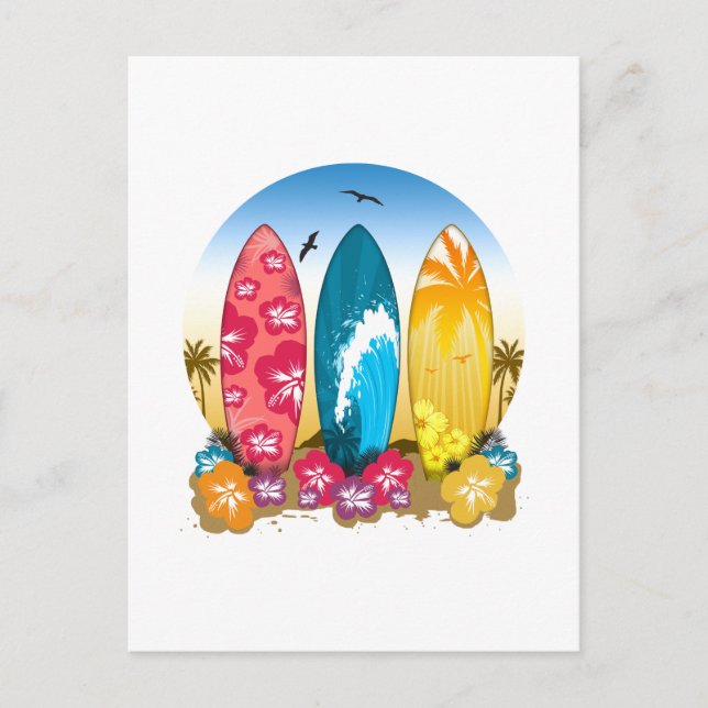 Postal Playa de Surfboard (Anverso)