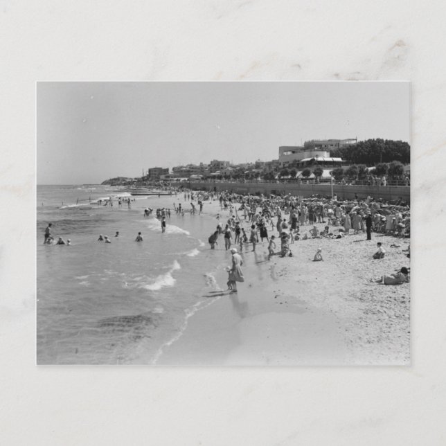 Postal Playa de Tel Aviv en los años 30 (Anverso)
