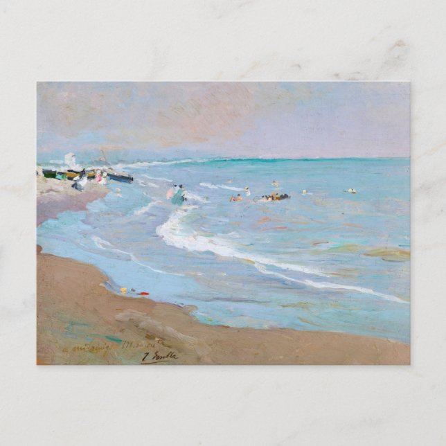 Postal Playa de Valencia | Joaquín Sorolla (Anverso)