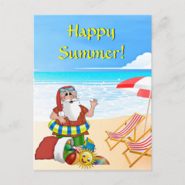 Postal Playa de verano de Santa Postcard