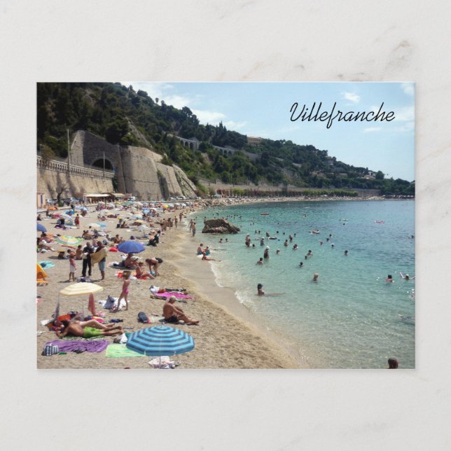 Postal playa de villefranche (Anverso)