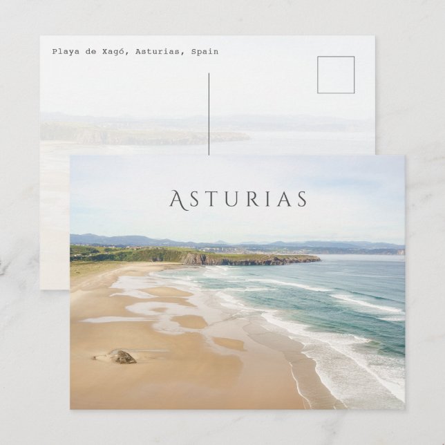 Postal Playa de Xagó, Asturias, Spain Coastal Travel (Anverso / Reverso)
