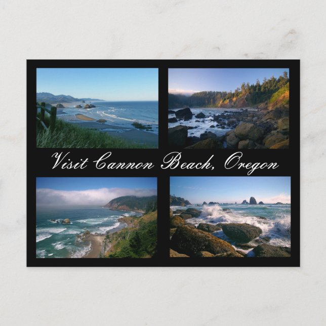Postal Playa del cañón de la visita, Oregon (Anverso)