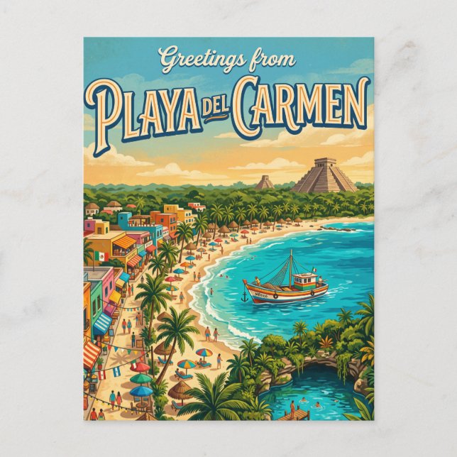 Postal Playa del Carmen México (Anverso)