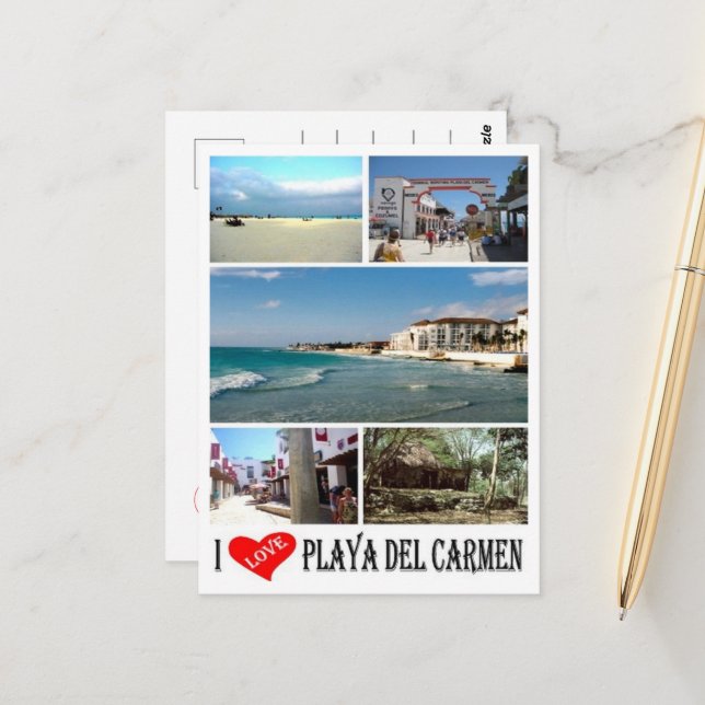 Postal Playa Del Carmen - México - Me encanta - (Anverso/Reverso In Situ)