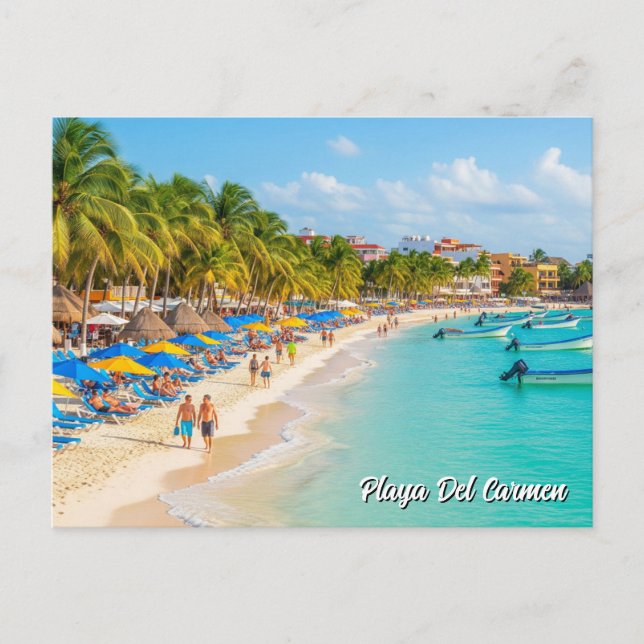 Postal Playa del Carmen México Viaje (Anverso)
