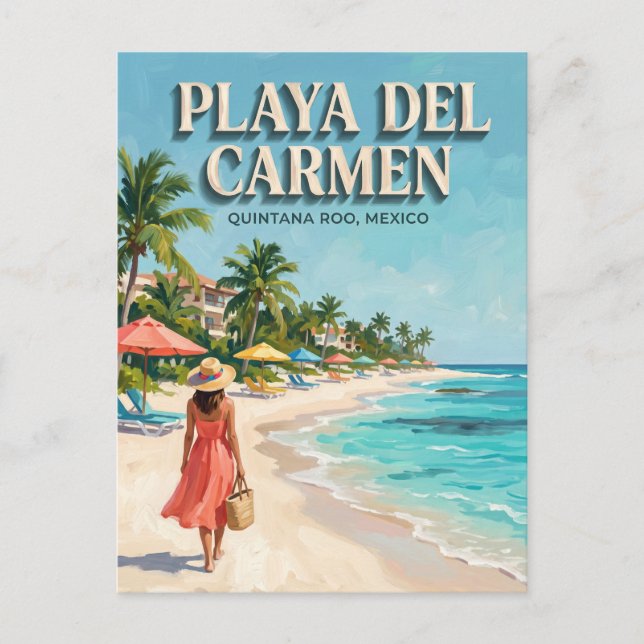 Postal Playa del Carmen Playa México (Anverso)