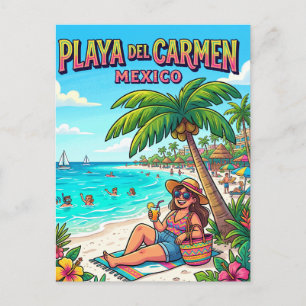 Postal playa del Carmen playa viajero México