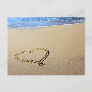 Postal Playa del corazón del amor
