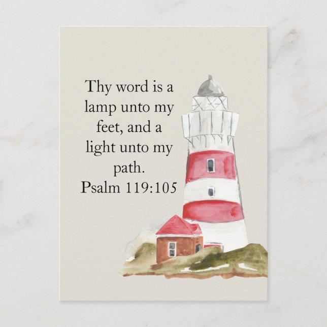 Postal Playa del Faro Rojo de Salmo Religioso (Anverso)
