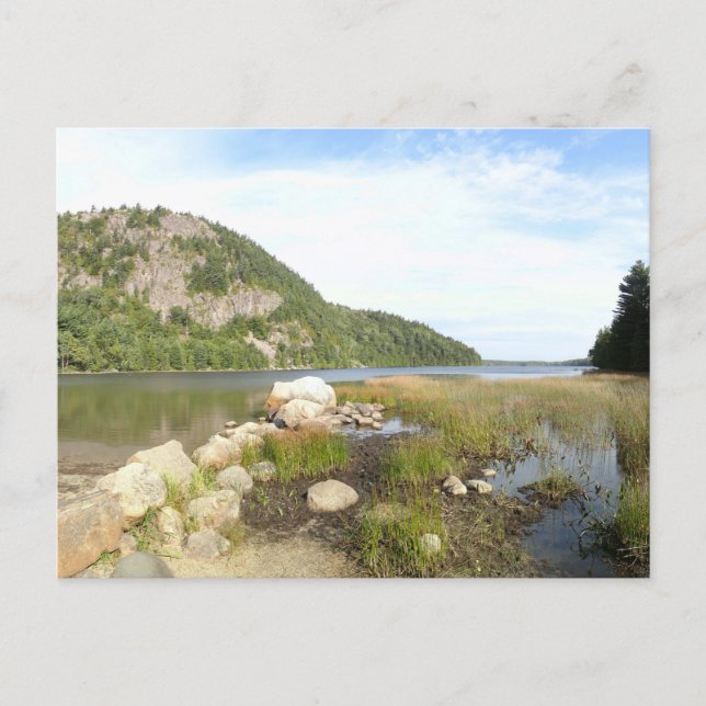 Postal Playa del lago Echo en el Parque Nacional Acadia (Anverso)