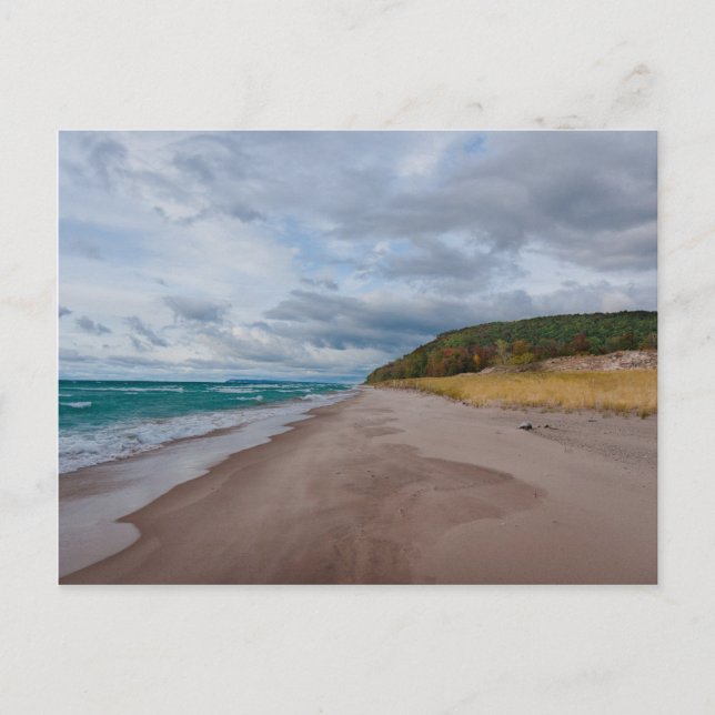 Postal Playa del Lago Michigan (Anverso)