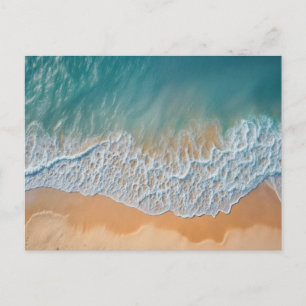 Postal Playa del Océano desde arriba olas de mar turquesa
