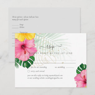 Postal Playa del Paraíso Tropical Boda Florales vibrantes
