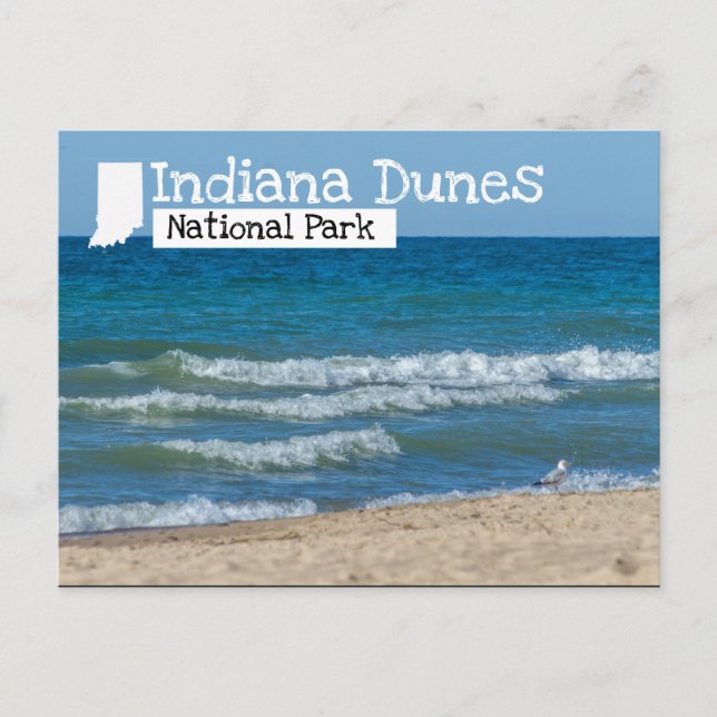 Postal Playa del Parque Nacional Indiana Dunes (Anverso)
