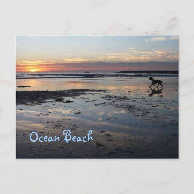 Postal Playa del perro, Ocean Beach (Anverso)