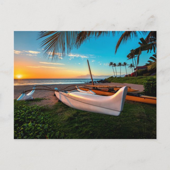 Postal Playa del Sur de Maui al atardecer | Maui, Hawaii (Anverso)