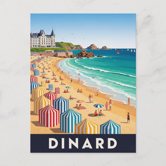 Postal Playa Dinard France (Anverso)