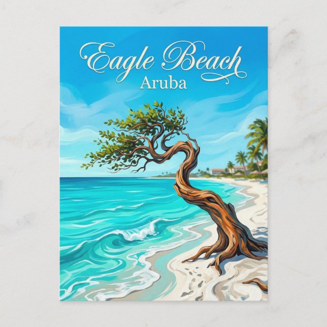 Postal Playa Eagle Aruba (Anverso)