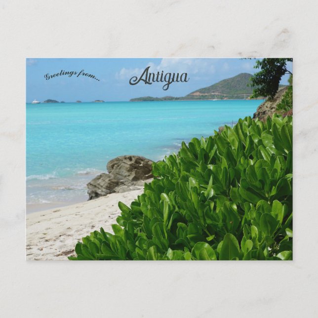 Postal Playa en Antigua (Anverso)