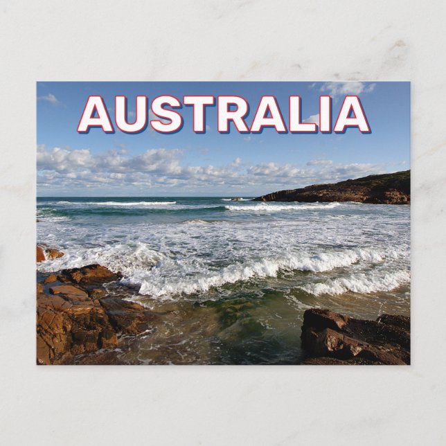 Postal Playa En El Parque Nacional De Tomaree (Anverso)