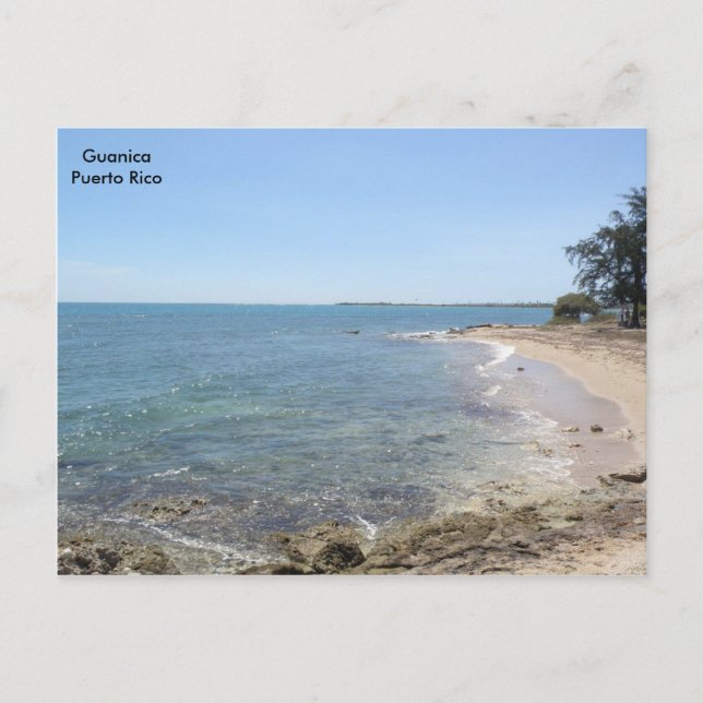 Postal Playa en Mar Caribe Guanica (Anverso)
