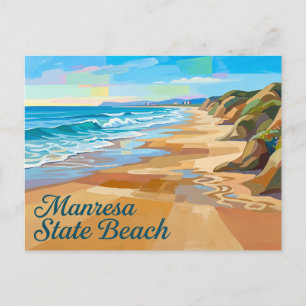 Postal Playa Estatal Manresa California