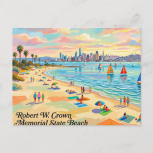 Postal Playa Estatal Memorial Robert W. Crown California