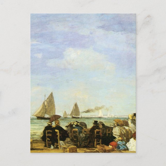 Postal Playa Eugene Boudin En Trouville (Anverso)