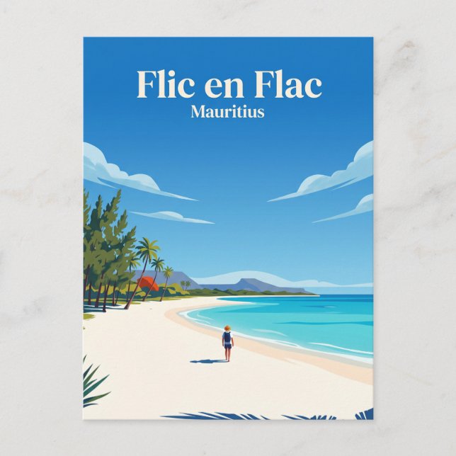 Postal Playa Flic en Flac Mauricio (Anverso)
