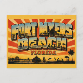 Postal Playa Fort Myers Florida Escape Familiar Arte Vint