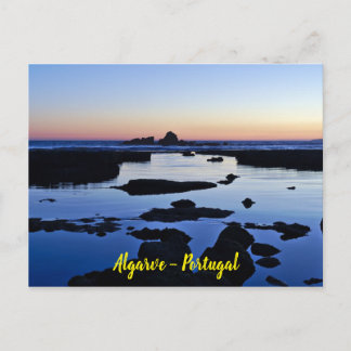 Postal Playa Gale al atardecer en Albufeira, Algarve. Por