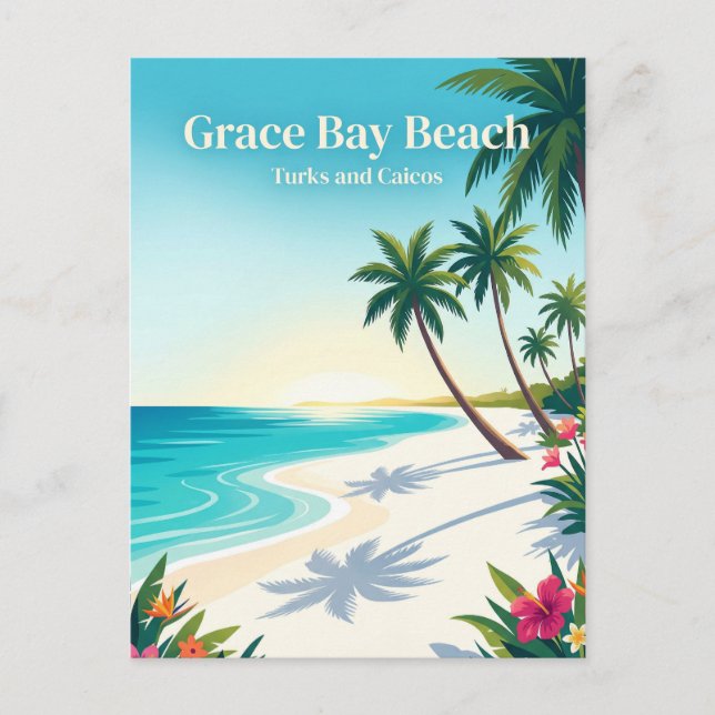 Postal Playa Grace Bay Turks y Caicos (Anverso)