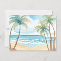 Playa Hawaiana | Acuarela Tropical de Palma