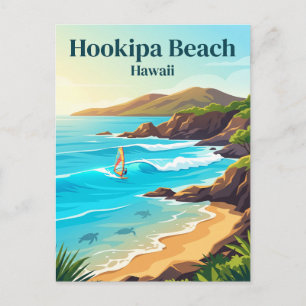 Postal Playa Hookipa Hawái