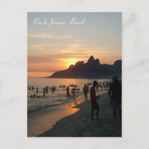 Postal Playa Ipanema, Río de Janeiro, Brasil.