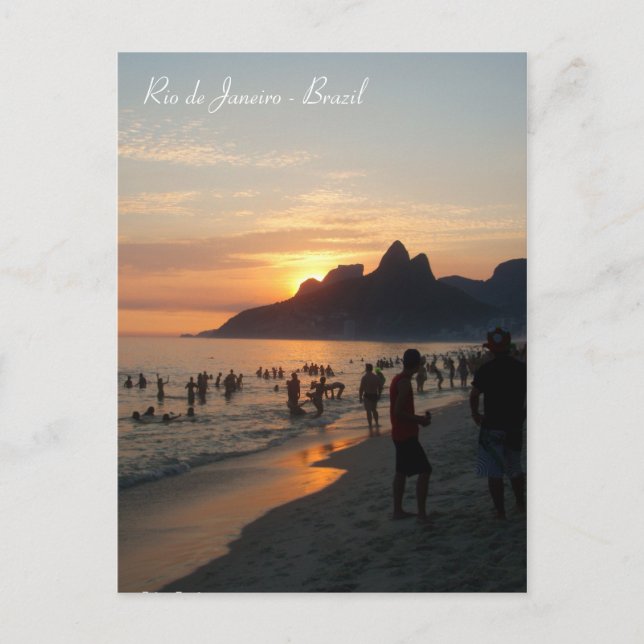 Postal Playa Ipanema, Río de Janeiro, Brasil. (Anverso)