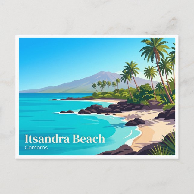 Postal Playa Itsandra Moroni Comoras (Anverso)