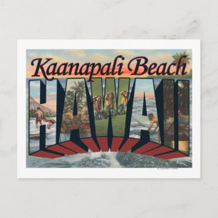 Postal Playa Kaanapali, Hawaii - Escenas de letras grande