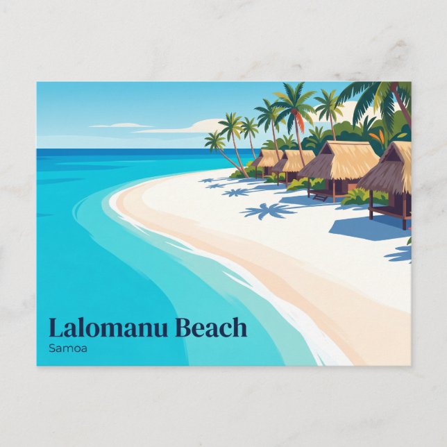 Postal Playa Lalomanu Samoa (Anverso)